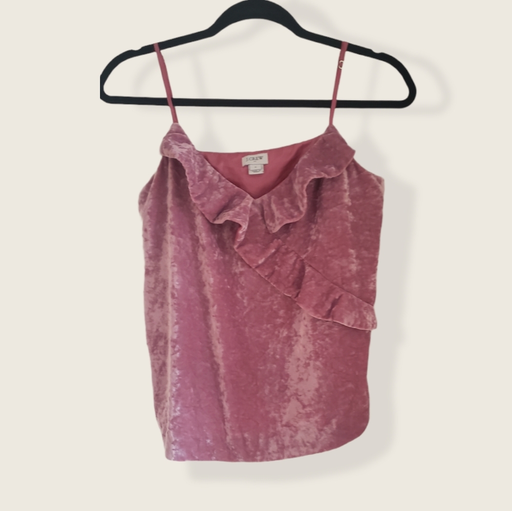 J.Crew pink blush velvet Small tank top